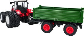 Ramiz Červený RC traktor so zeleným návesom na diaľkové ovládanie