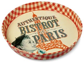 Podnos okrúhly "Bistrot de Paris" 34x5 cm, plech