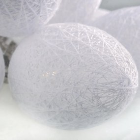 LED svetelná reťaz Eggs, 1,6 m, biela