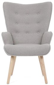 BONTEC Kreslo ušiak, šedá látka, AK-309 GREY2 Farba: Biela
