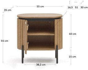 Nočný stolík licia 55 x 55 cm prírodný MUZZA
