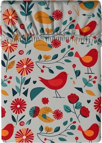 Plachta z mikrovlákna RETRO BIRD farebná 90x200 cm