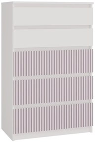 Detská komoda MALWA M5 ARTESO bielo-ružová