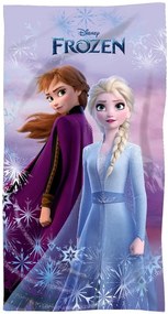 Mikrofíbrová plážová osuška Ľadové kráľovstvo - Frozen - motív Anna a Elsa - mikrovlákno - 70 x 140 cm