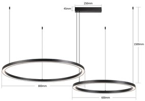 Brilagi - LED stmievateľný luster na lankách PORTOFINO LED/98W/230V čierna + diaľkový ovládač