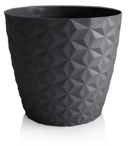 Crystal matt recyklovaný kvetináč 30 cm, antracit, 30 cm
