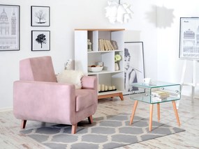 Relaxačné kreslo Kadim (ružová + buk). Akcia -20%. Vlastná spoľahlivá doprava až k Vám domov. 1135818