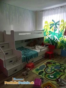 Poschodová posteľ s prístelkou MAX 3 rozšírená 200x120 biela - biela