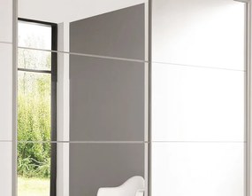 Šatníková skriňa Ernie, biela / zrkadlo