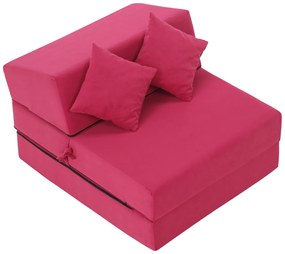 Skladacie kreslo/matrac PELOS, tmavo ružová