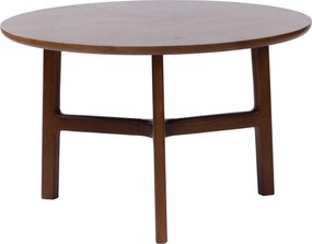 Mazzoni BELLUNO Prírodný orech (tmavohnedá) - DREVENÝ KONFERENČNÝ STOLÍK Ø65 cm OKRÚHLY MODERN CLASSIC