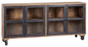 Vitrína z mangového dreva v prírodnej farbe 160x71 cm – Ixia