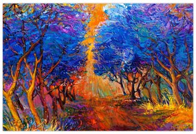 Obraz - jesenné koruny stromov, moderný impresionizmus (90x60 cm)