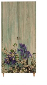 Šatní skříň Stil 90 cm dub sonoma/zelená