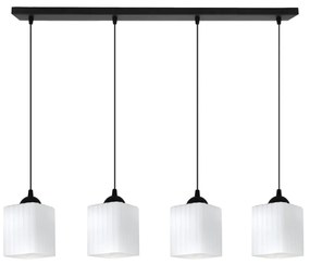 Závesné svietidlo Riffle Square, 4x biele sklenené tienidlo, b