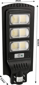 BERGE Solárna pouličná LED lampa MARAKESZ - 90W - PIR