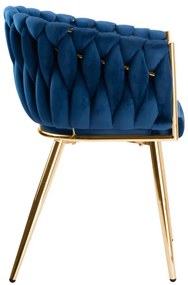 Jedálenská stolička COFTON zamatová, zlatá / granátová