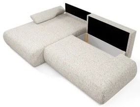 Rohová rozkladacia sedacia súprava s úložným priestorom v tvare L PRATO ľavá béžová