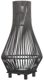 Bambusový lampáš na sviečku 58 cm čierny LEYTE Beliani
