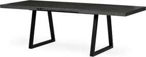 Jedálenský stôl 160x90 cm, rozkladací HT-R5624 GREY dub sivý / čierne nohy