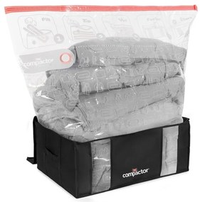 Čierny úložný box s vákuovým obalom Compactor Black Edition, objem 210 l