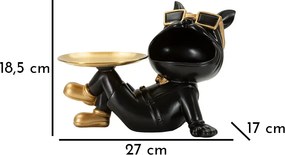 Dekoratívna soška Dog Buddy čierno-zlatá