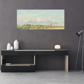 Obraz - Camille Pissarro, Landscape, Ile de France, reprodukcia (120x50 cm)