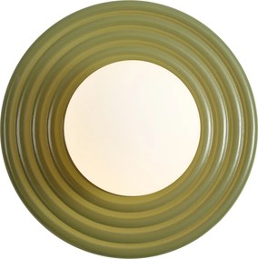 Retro nástenná lampa zelená s opálovým okrúhlym 20cm IP44 - Lila