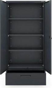 Modulárna kovová multifunkčná skriňa so zásuvkou antracitová MEGAN 1850 x 900 x 400 mm