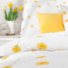 Goldea krepové posteľné obliečky - púpavy 140 x 200 a 70 x 90 cm