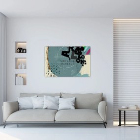 Obraz - Lietajúci balón s dúhou (90x60 cm)