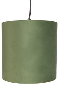 Závesná lampa s 5 farebnými zamatovými odtieňmi 20 cm - Cava