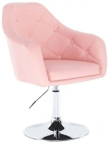 LuxuryForm DESIGN Kreslo ANDORA na striebornom tanieri - ružové