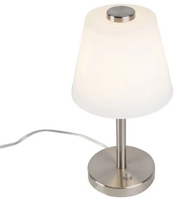 Dizajnová stolná lampa oceľ stmievateľná vrátane LED - Regno