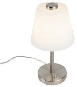 Dizajnová stolná lampa oceľ stmievateľná vrátane LED - Regno
