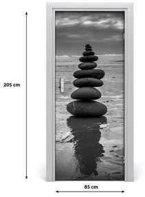 Fototapeta na dvere kamene na pláži 85x205 cm