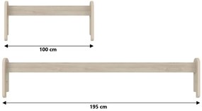Odnímateľná zábrana k detskej posteli MAX - 1x dlhá + 1x krátka - svetlý dub - 195 cm