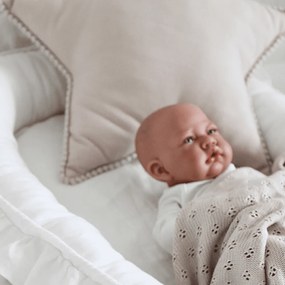 Boho vankúš hviezda s bublinkami púdrovo ružová 50 cm