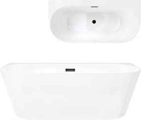 Nástenná vaňa Corsan Mono 150 x 75 cm so širokým okrajom Grafitová korková