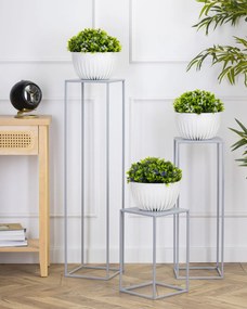 STOJAN NA KVETINÁČ SIMPLE 40X24X24 CM SIVÁ