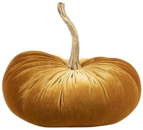Oranžová zamatová dekoratívna tekvica Pumpkin M - 25*25*24cm