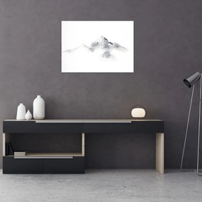 Obraz - Atramentová maľba hôr (70x50 cm)