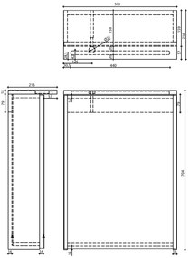 Aqualine Aqualine, KAWA STRIP Galérka s LED osvetlením 50x70x22cm, biela, WGL50S