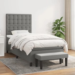 Boxspring posteľ s matracom tmavosivá 90x190 cm látka 3136878