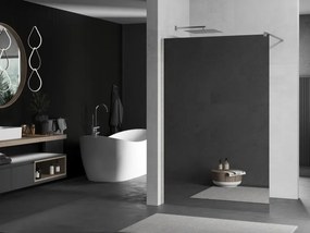Mexen Kioto, sprchová zástena Walk-In 80 x 200 cm, 8mm sklo vzor zrkadlo, brúsená oceľ profil, 800-080-101-97-50