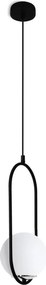 Závesné svietidlo Florence, 1x biele sklenené tienidlo, b/ch, U