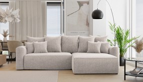 Rohová sedačka Baria (P) (svetlohnedá). Akcia -20%. Vlastná spoľahlivá doprava až k Vám domov. 1133082