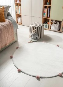 Koberec MELLOW biely / ružový kruh