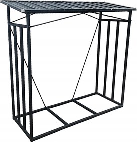 Garden Line KOVOVÝ STOJAN S STRECHOU NA DREVO 185 cm x 70 cm x 185 cm
