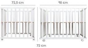 Biela detská ohrádka na kolieskach 100x75 cm Style – Roba
